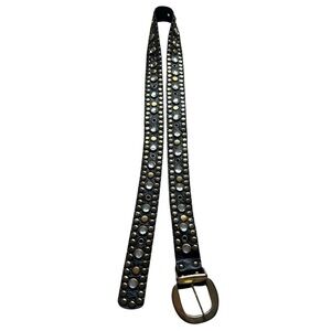 Genuine Leather Studded Belt – Black – Approx. 36–40”